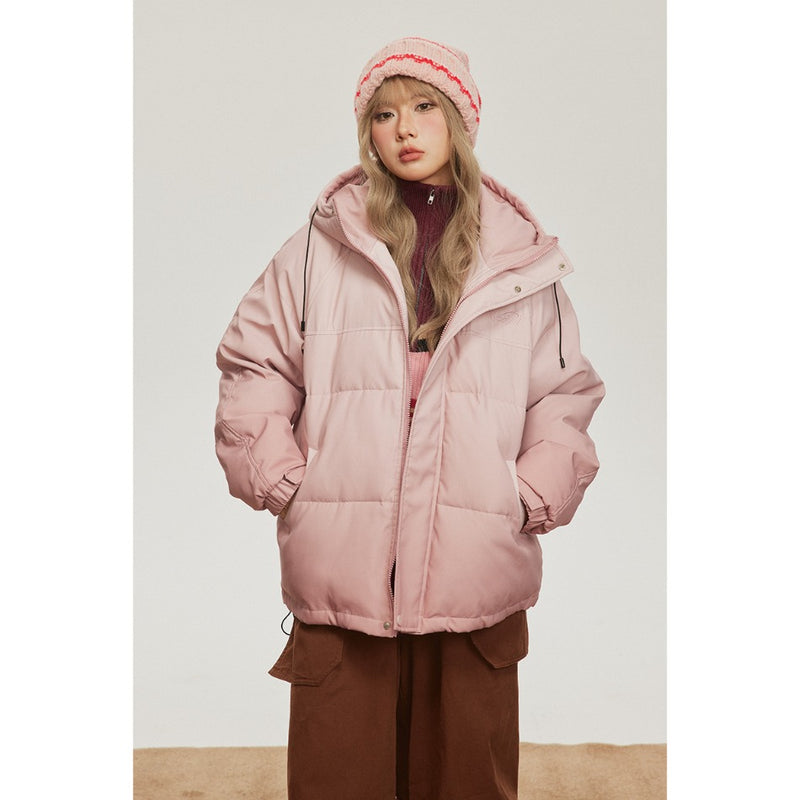 Unisex Coat University Style Gradient Color Cotton