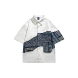 Unisex Shirt Summer Retro Paisley Stitching Loose