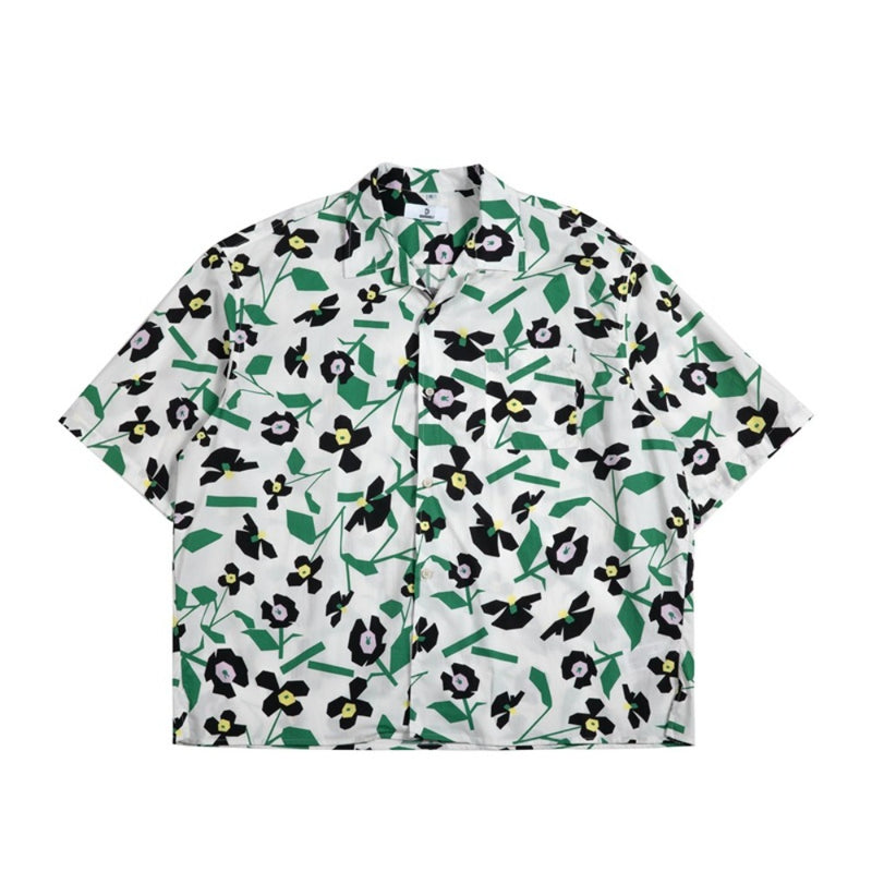 Unisex Shirt Vintage Floral Hawaiian Style Summer