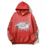 HS Hoodie Loose Retro Gradient Flame Red