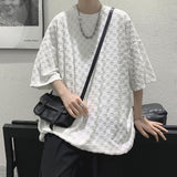Men T Shirt Chessboard Plaid Printing Summer