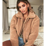 Women Fur Jacket Lamb Plush Coat