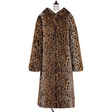 Women Fur Jacket Leopard Print Plush Coat